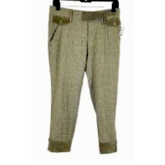 dolce & gabbana y2k Plaid Green/tan Calf Suede Leather Logo Capri holiday